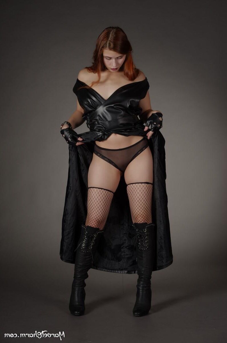 Marvelous Gabriella the black leather fetish witch