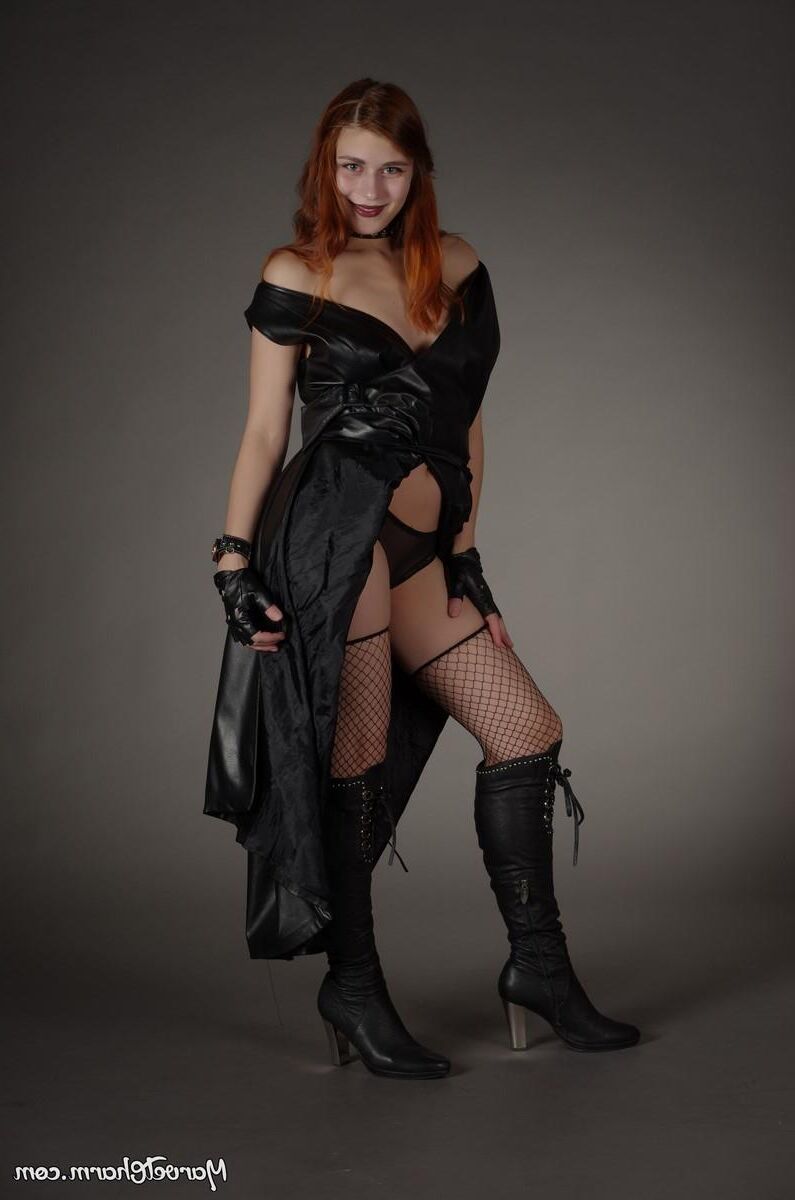 Marvelous Gabriella the black leather fetish witch