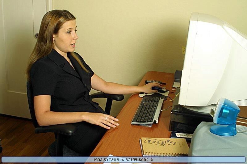 Erica Campbell Black Dress at the Desk