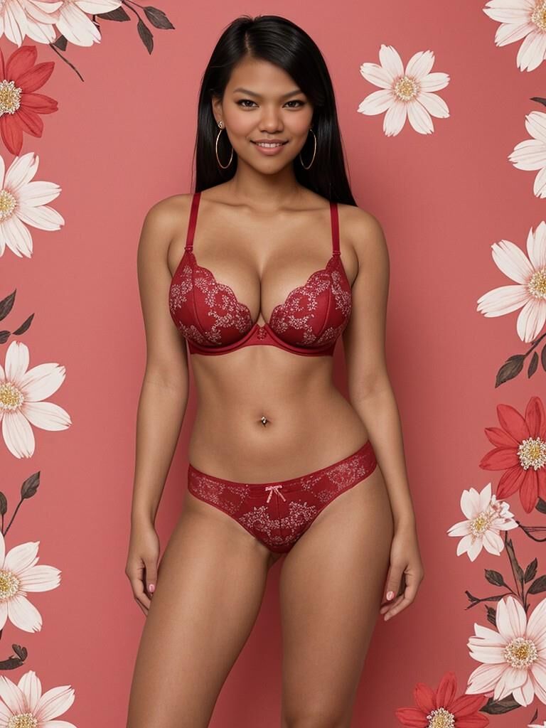 Flowery lingerie models 1