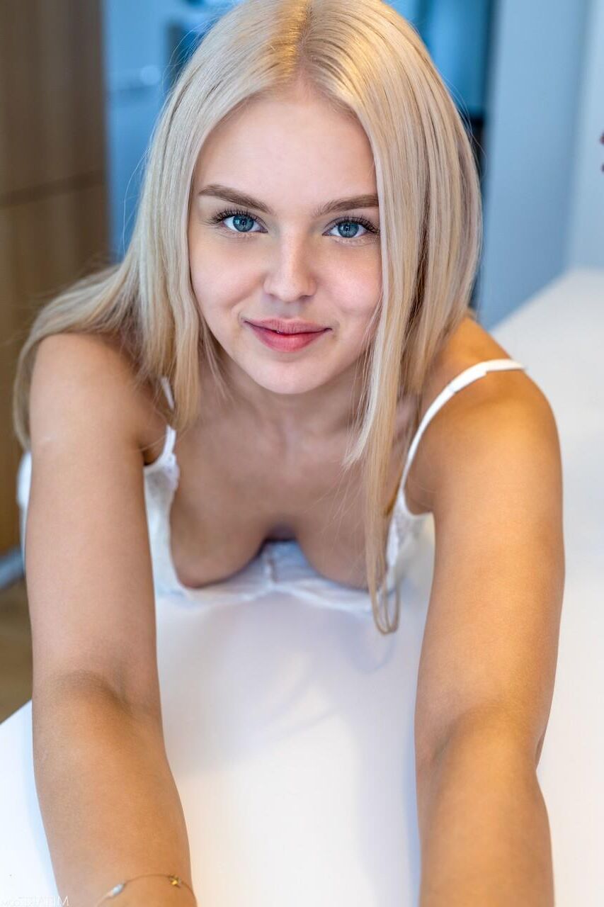 Cute tanned blue eyed Blonde teen, Decima