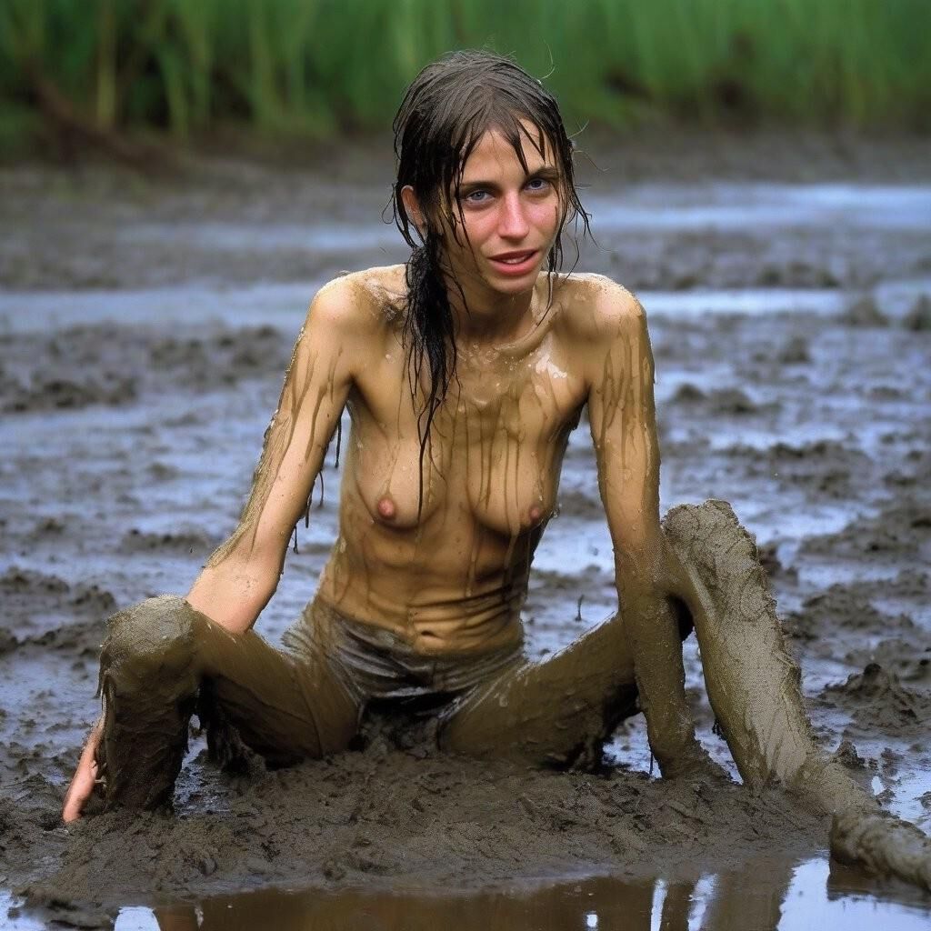 Covered by mud