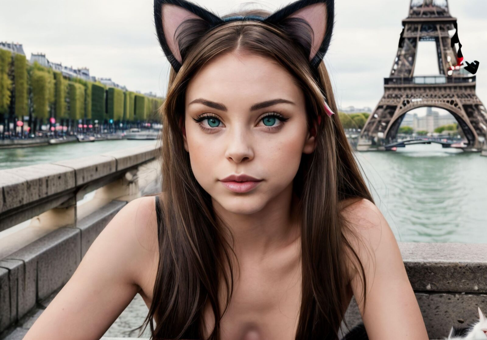 AI – Brünettes Catgirl