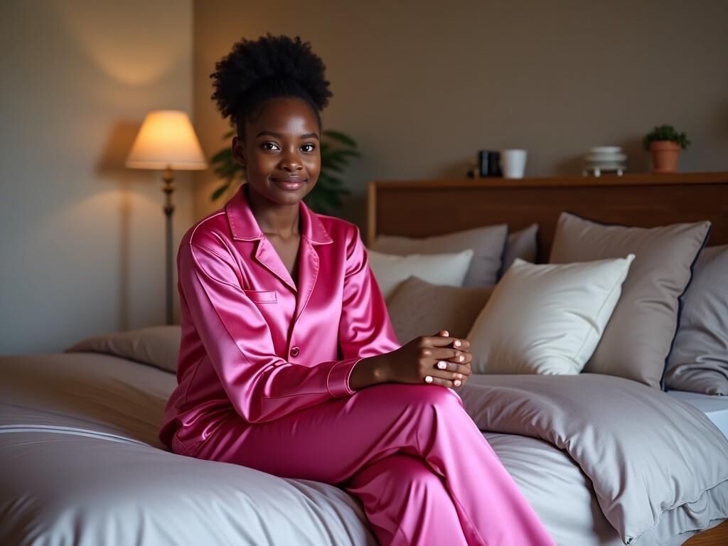 Damas en pijama de satén