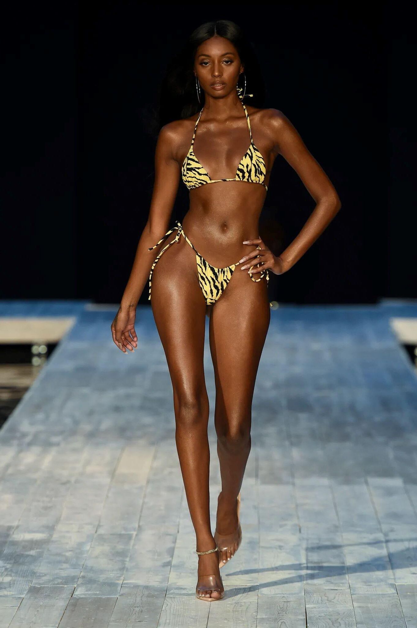 stunning catwalk black model 