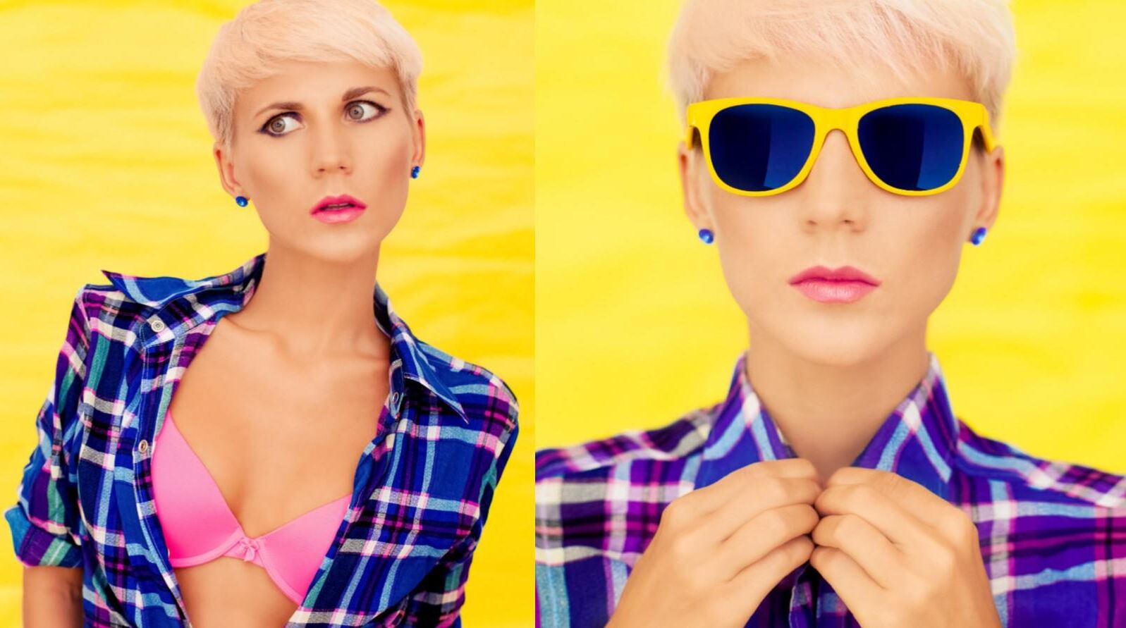 Short blond hair NN stock image model