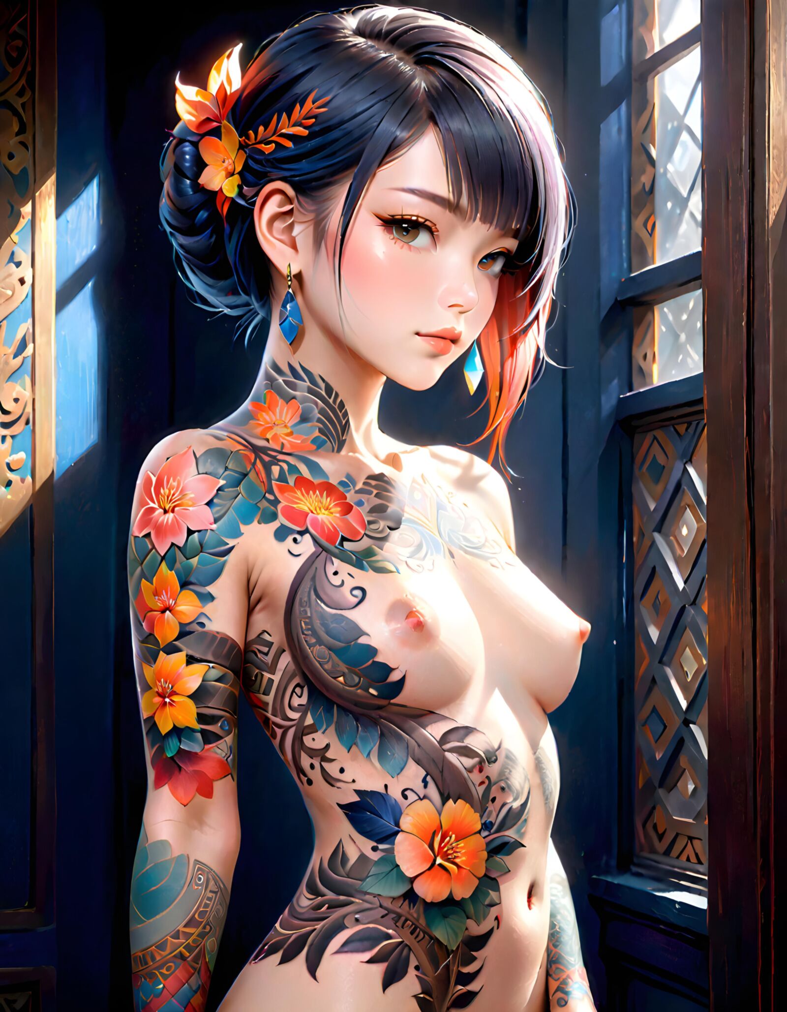 Tattooed Anime Girl