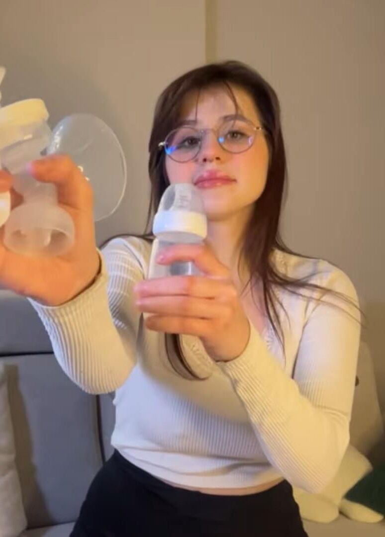 Lady's milking tits