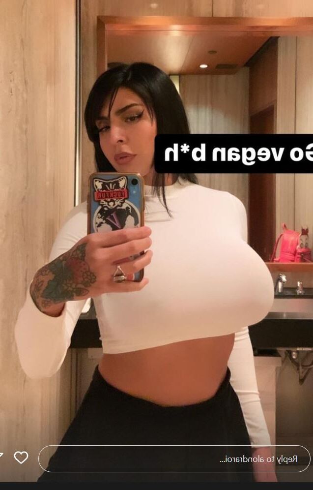 Alondra Roi Vegan activist with giant silicon tits and crazy ass