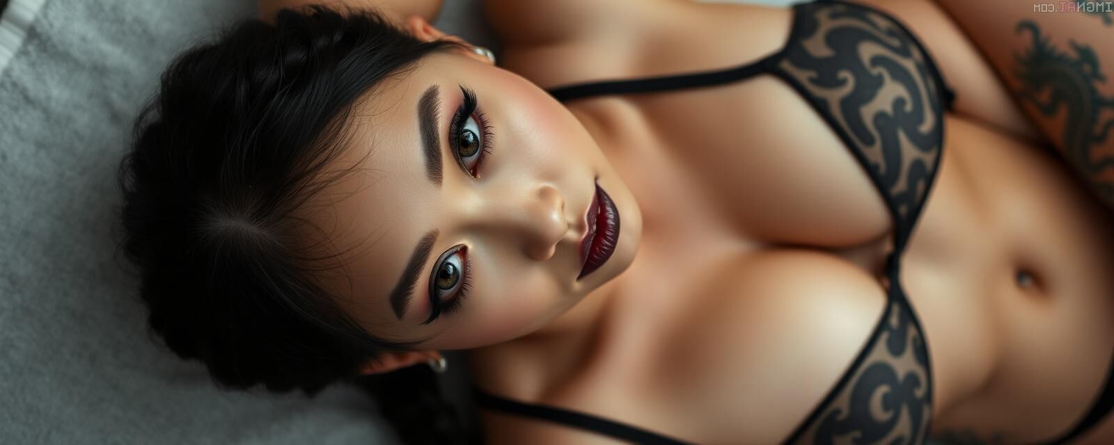 Non nude Tattooed Asian woman
