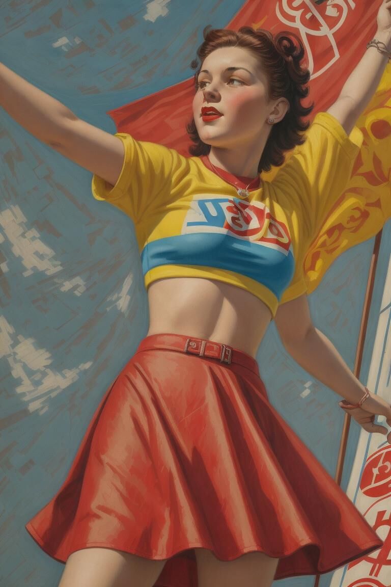 AI Soviet trade union activist girls