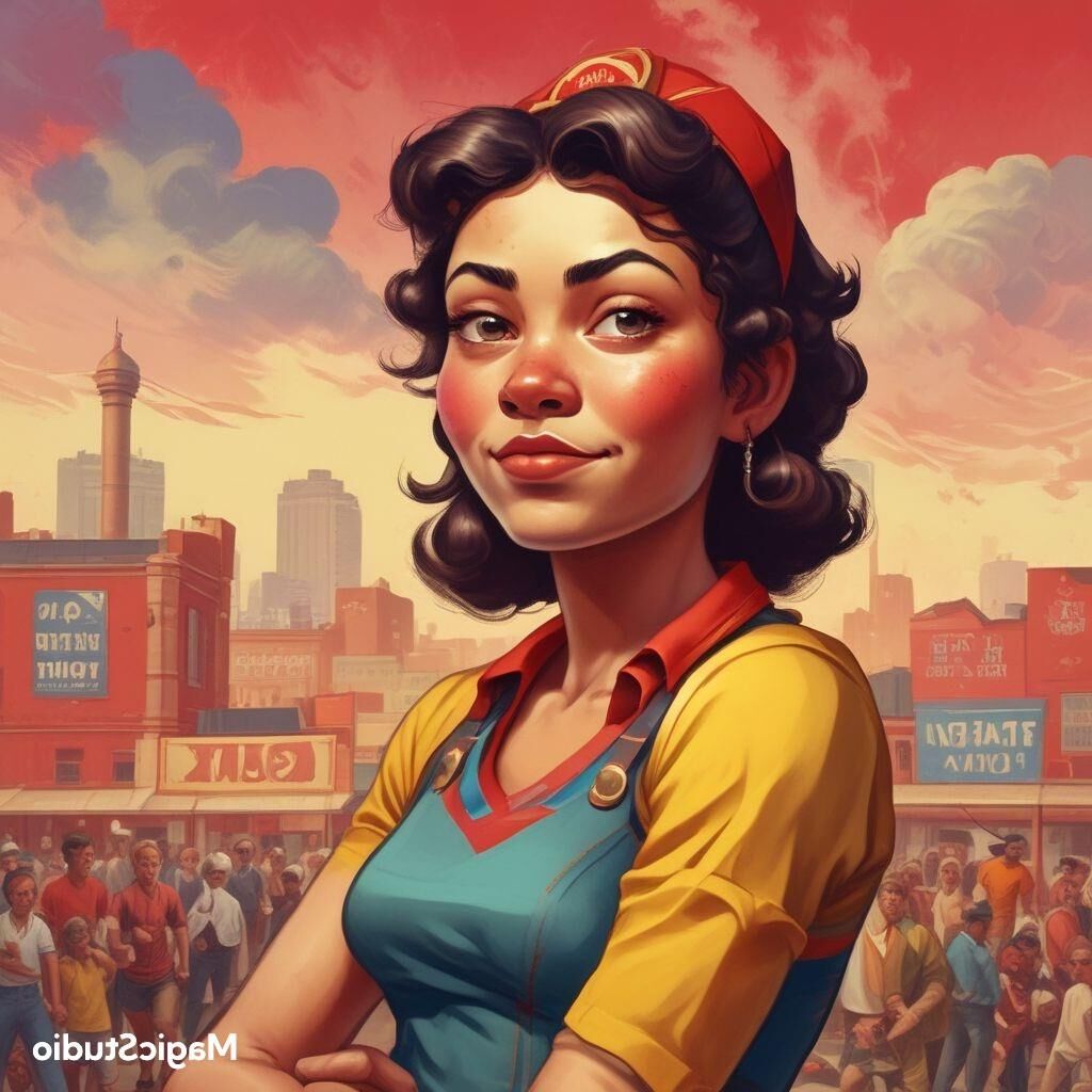 AI Soviet trade union activist girls