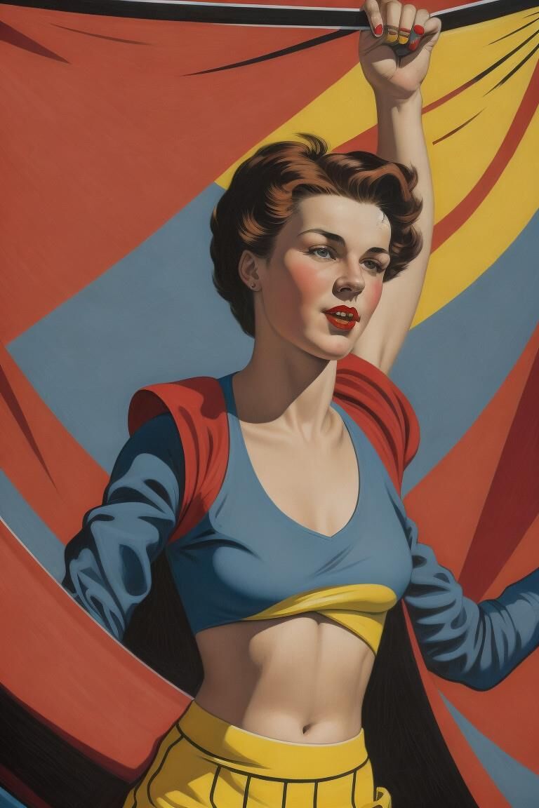 AI Soviet trade union activist girls