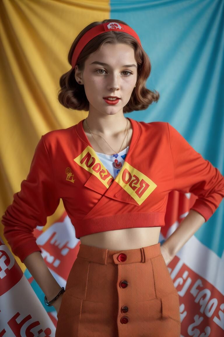AI Soviet trade union activist girls