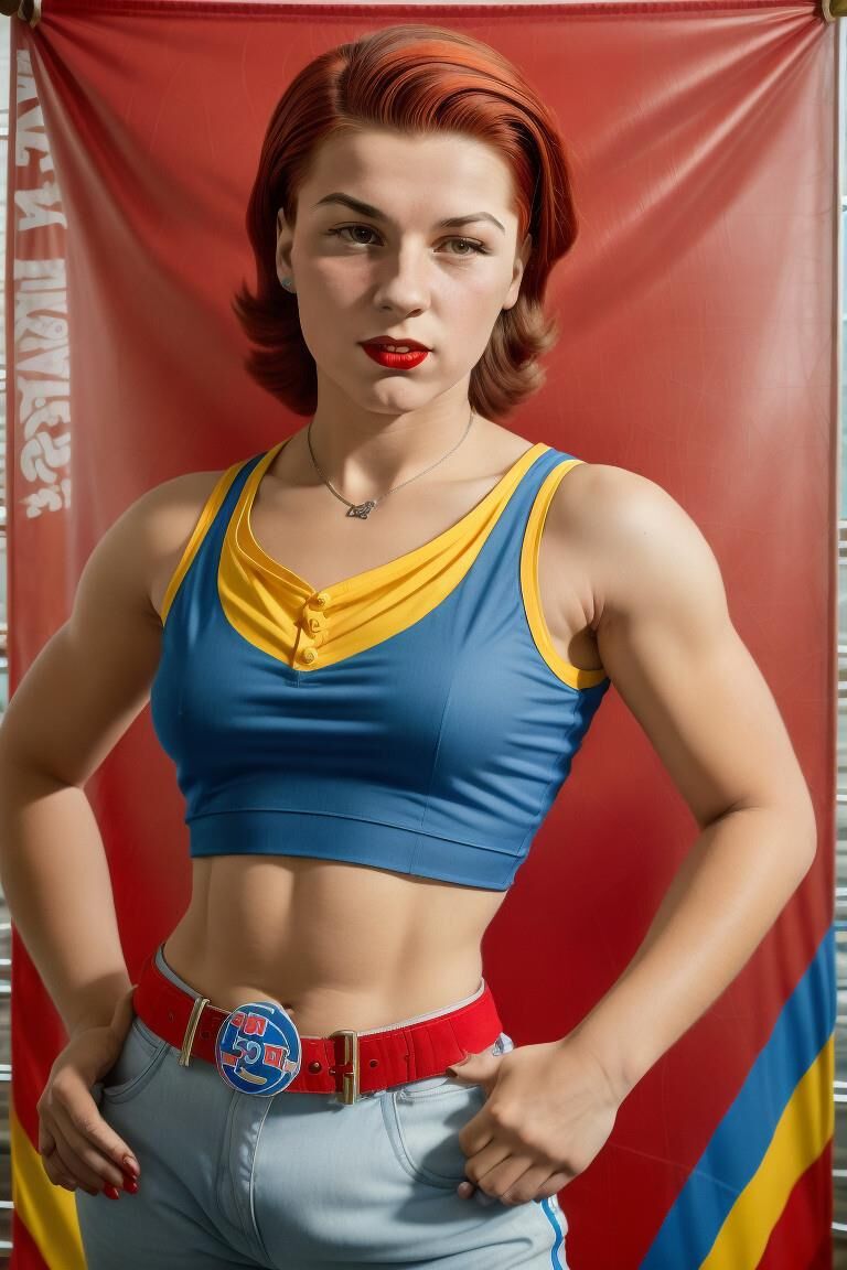 AI Soviet trade union activist girls