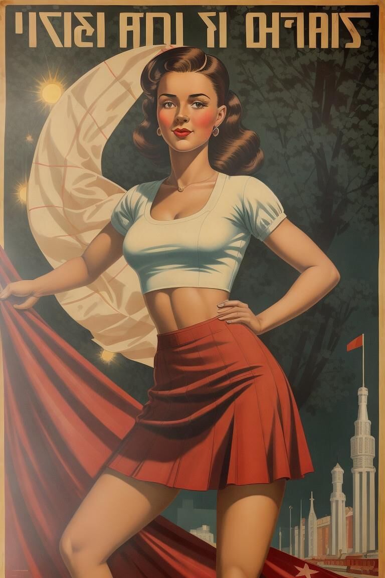 AI Soviet trade union activist girls