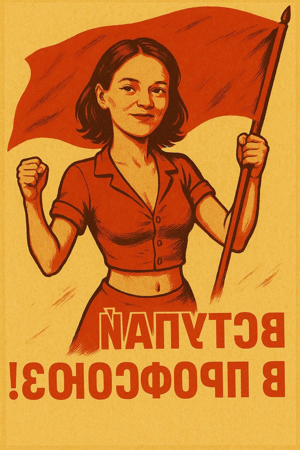 AI Soviet trade union activist girls