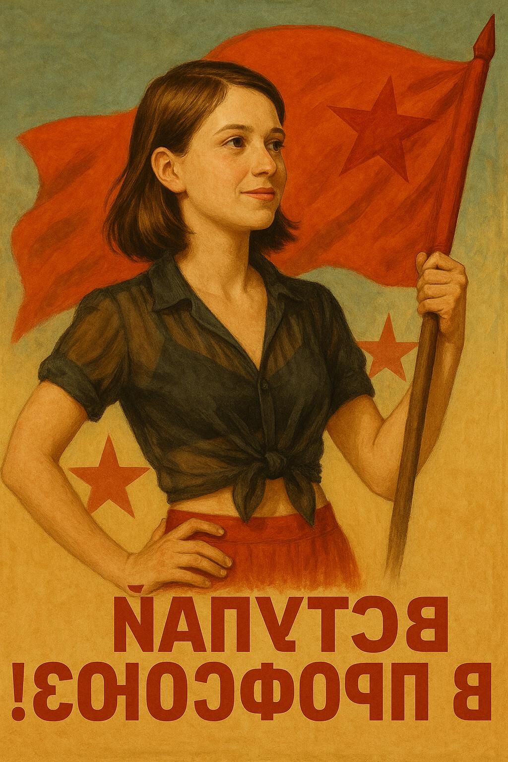 AI Soviet trade union activist girls