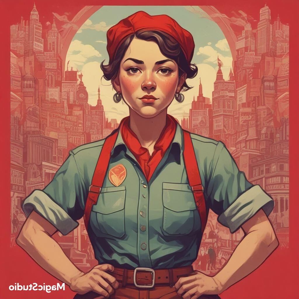 AI Soviet trade union activist girls