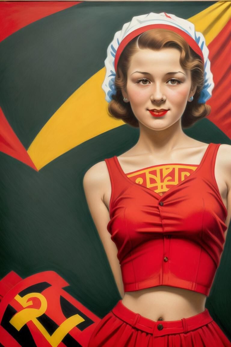 AI Soviet trade union activist girls