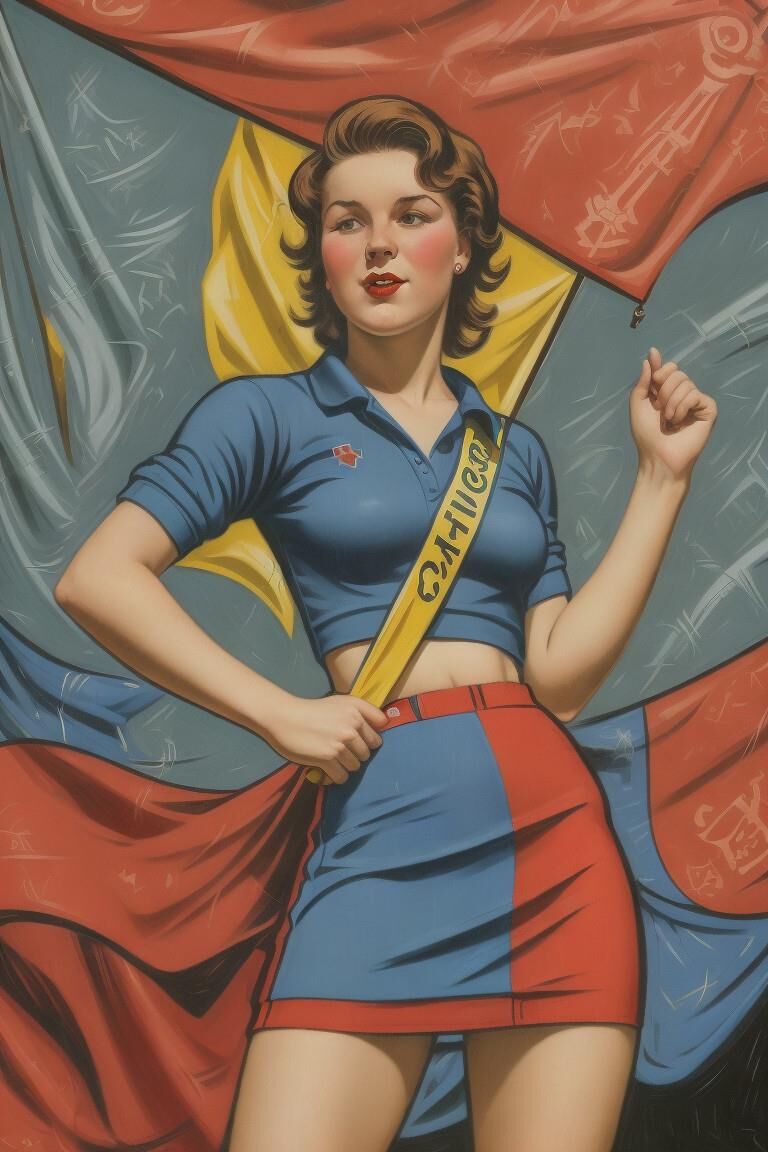 AI Soviet trade union activist girls