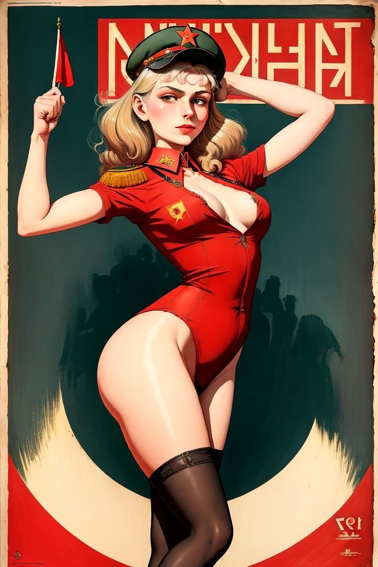 AI Soviet trade union activist girls