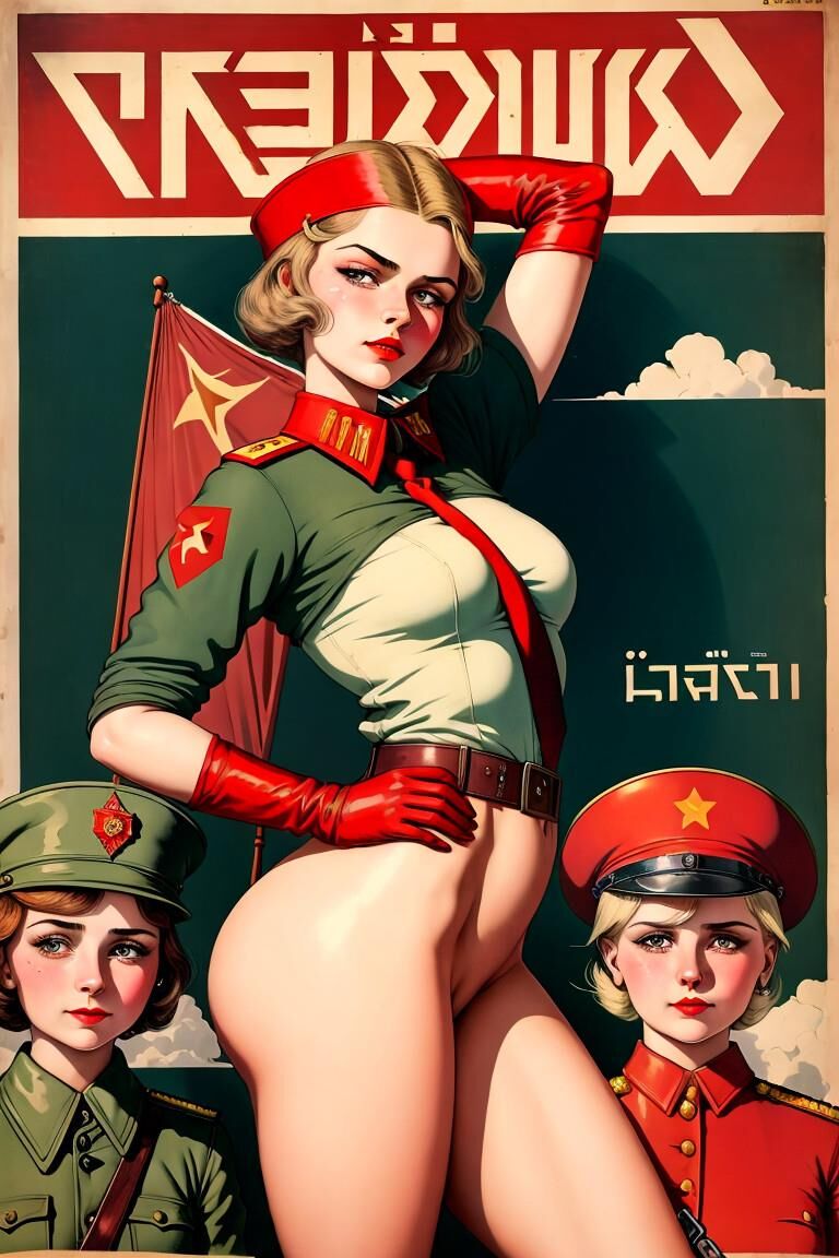 AI Soviet trade union activist girls