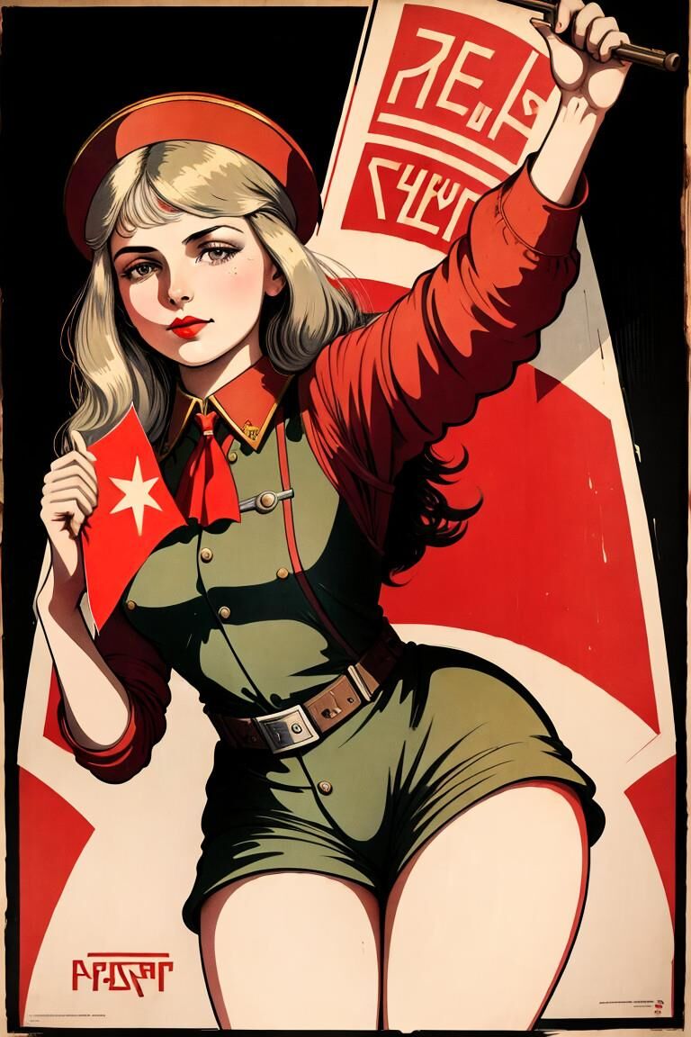 AI Soviet trade union activist girls