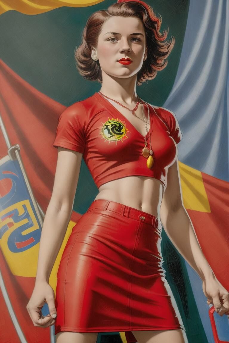 AI Soviet trade union activist girls