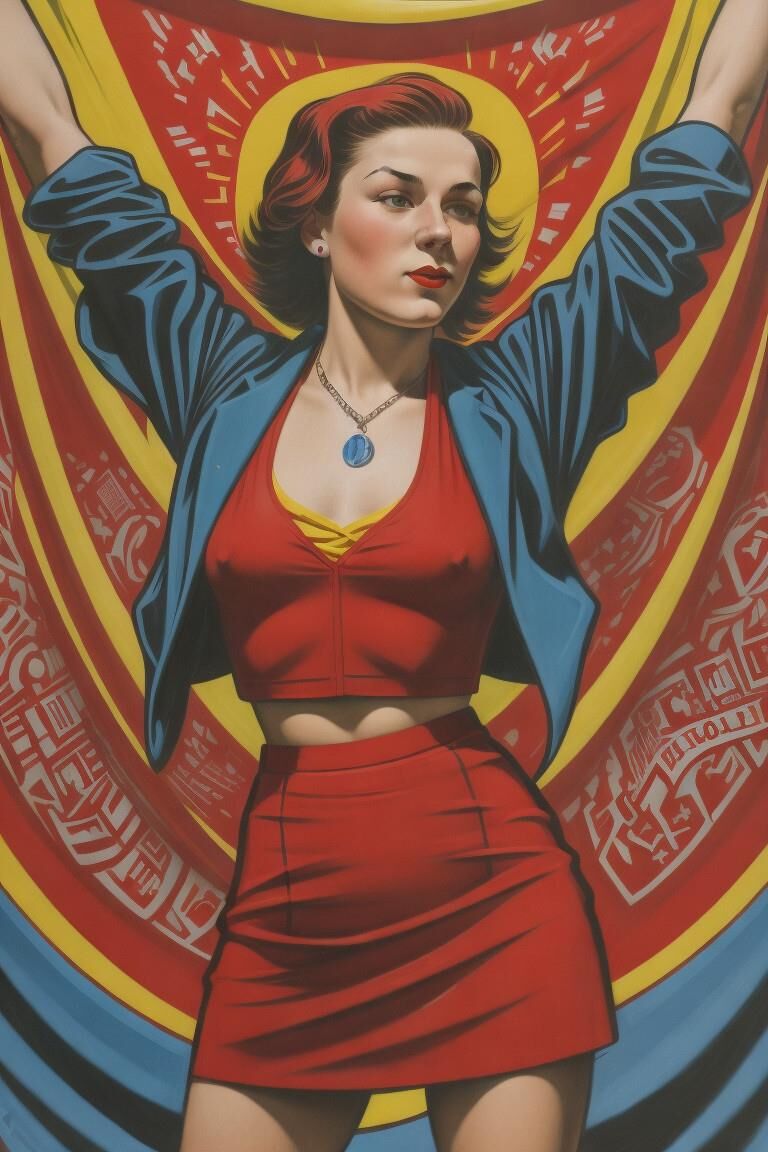 AI Soviet trade union activist girls