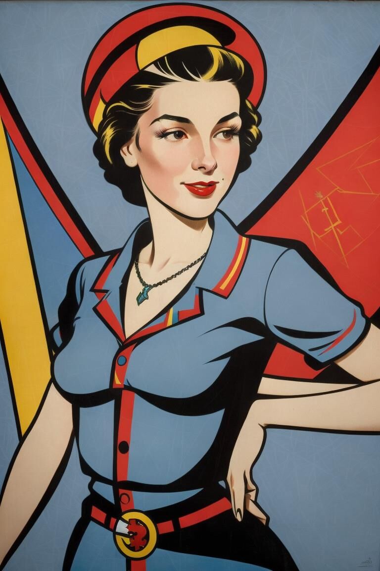 AI Soviet trade union activist girls