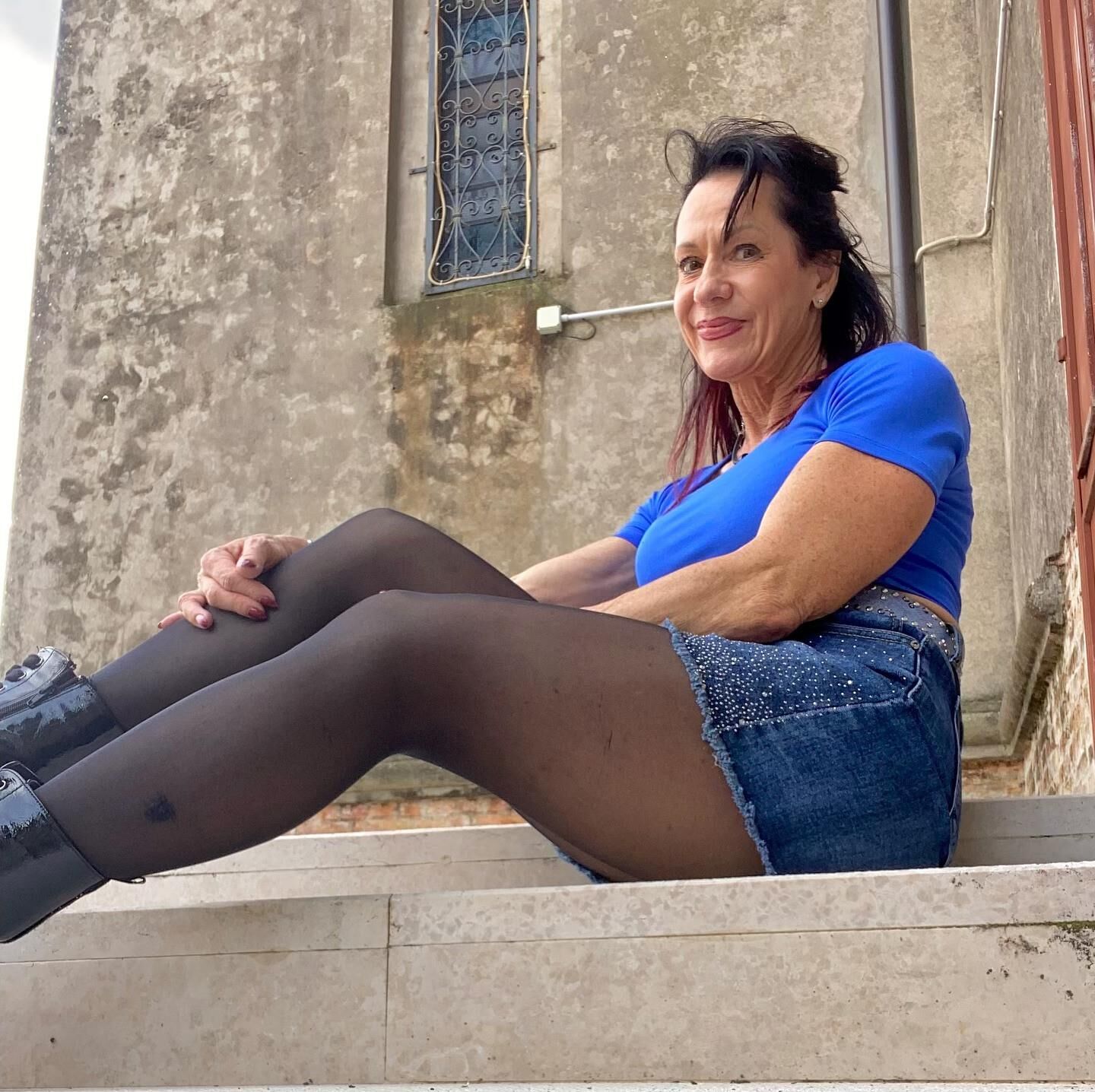 Milf, maduro, falta, nylons