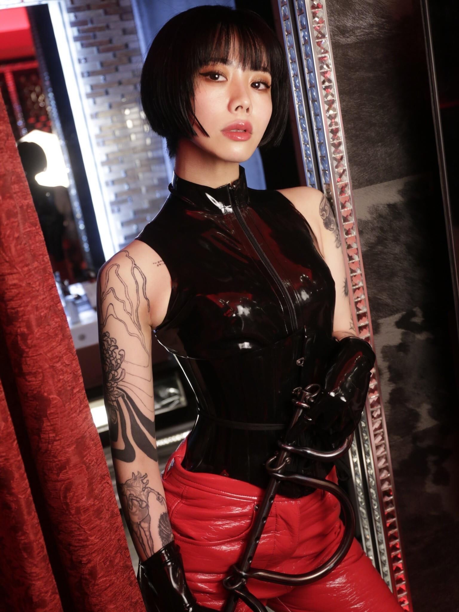 Asian, Lack, Nylons 