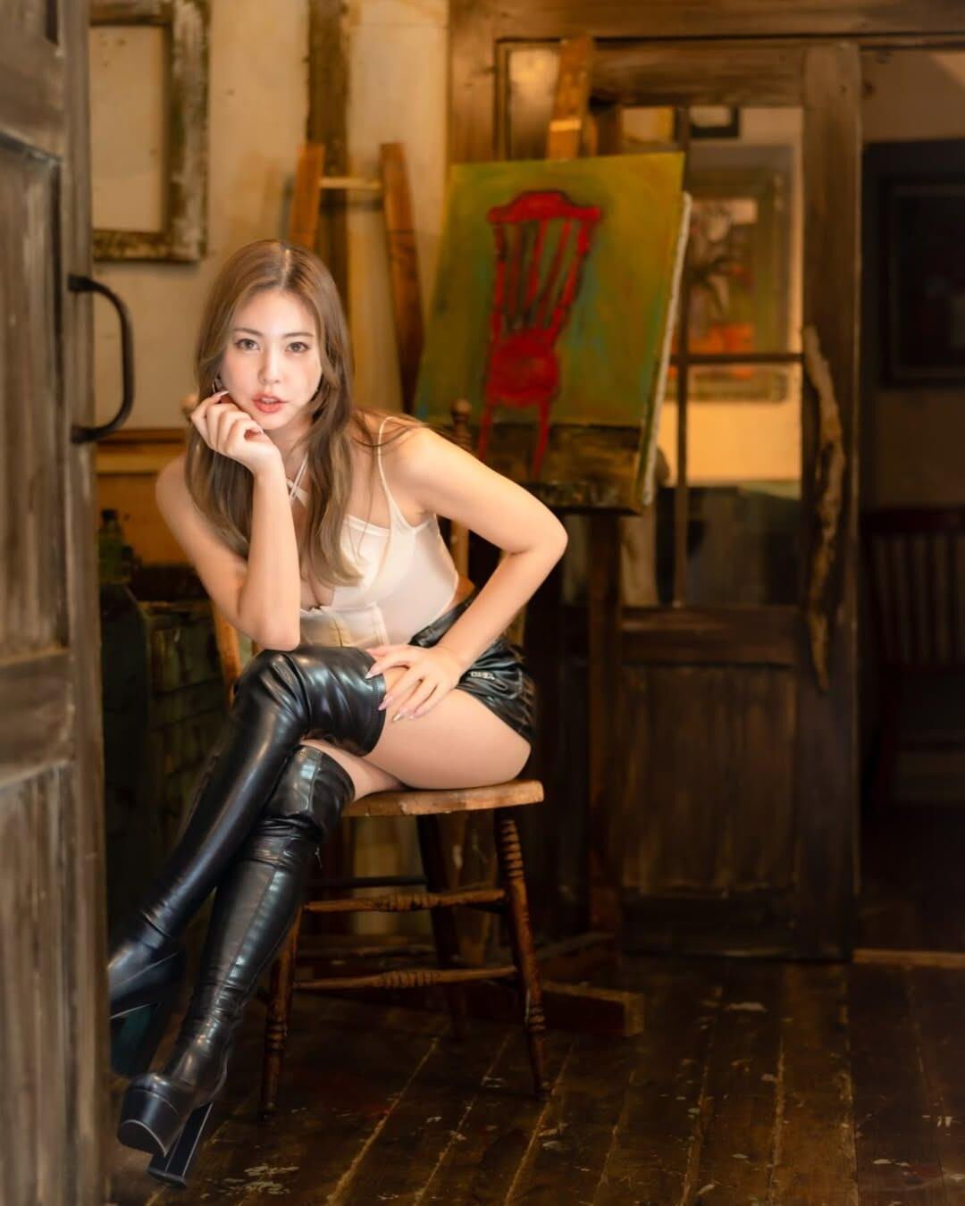 Asian, Lack, Nylons 