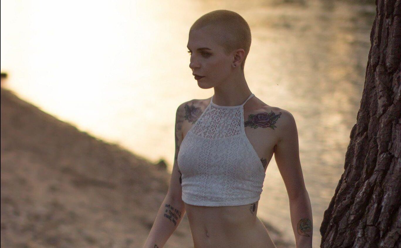shaved head