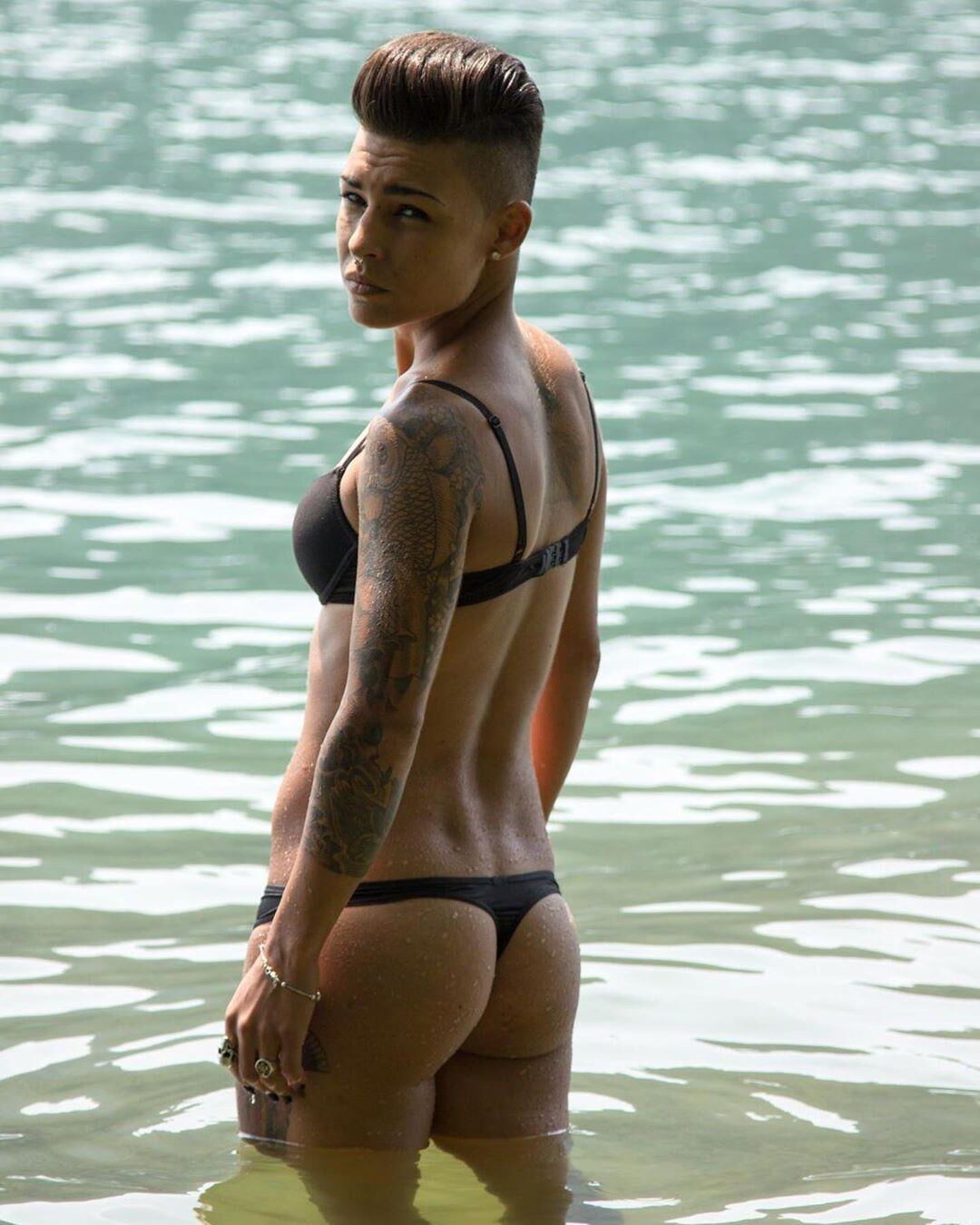 shaved head