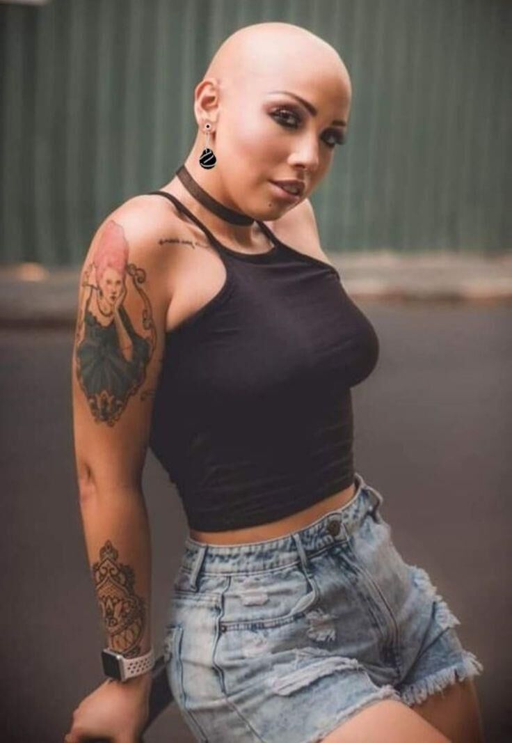 shaved head