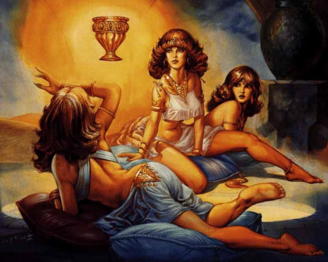 Girls in fantasy role playing art
