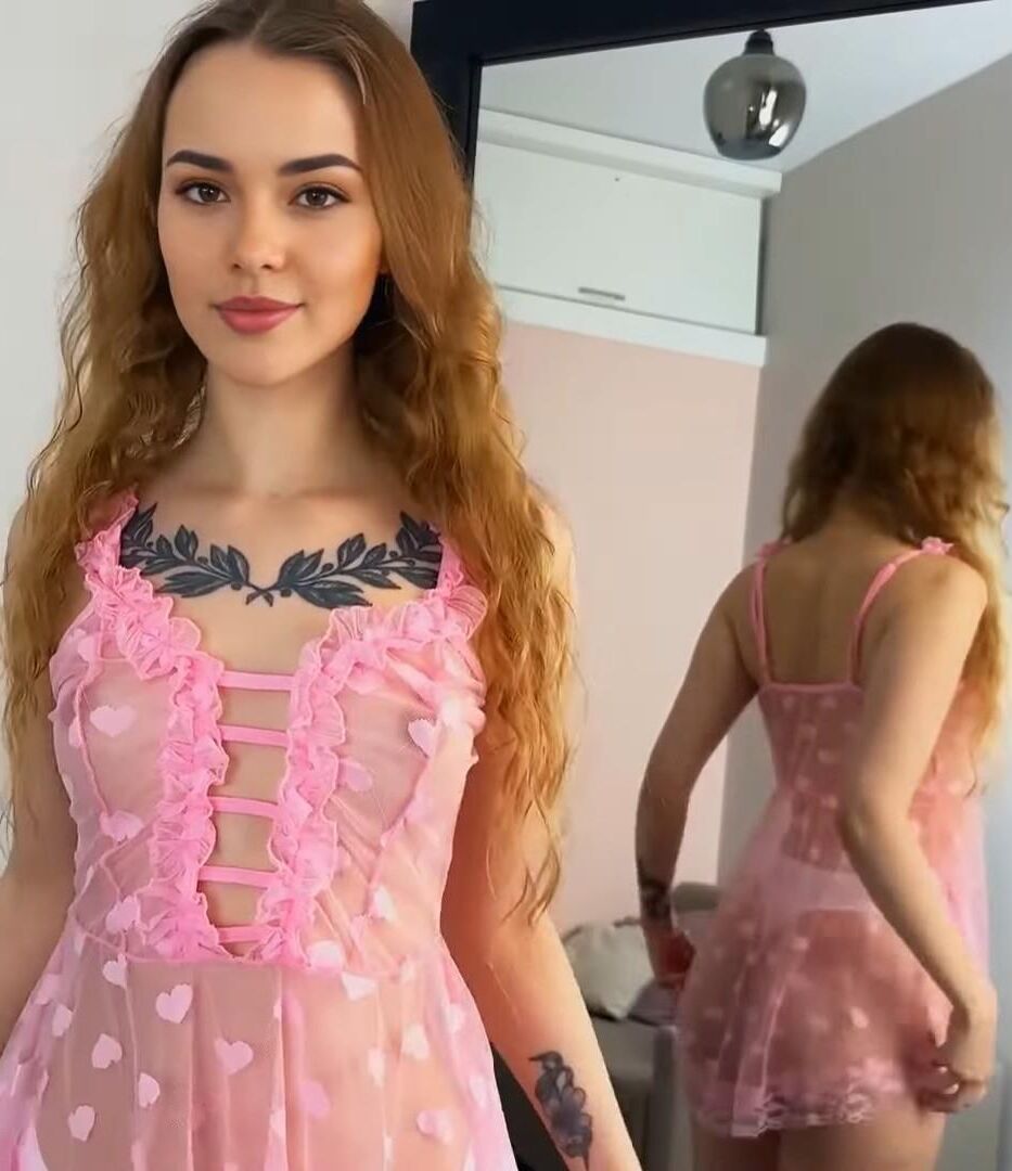 Girls in see through top