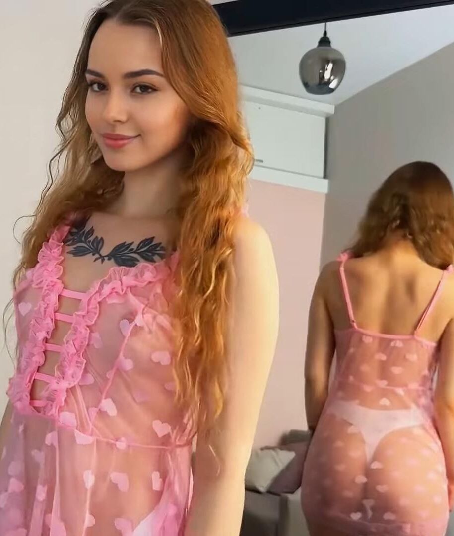 Girls in see through top