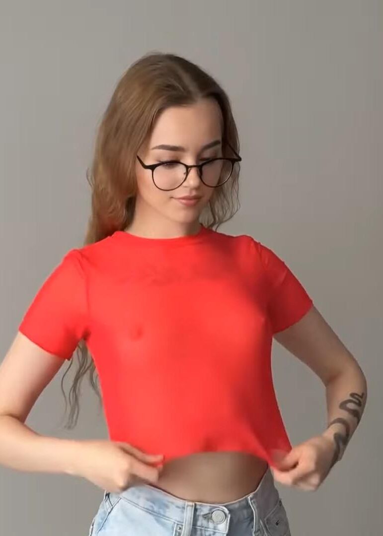 Girls in see through top