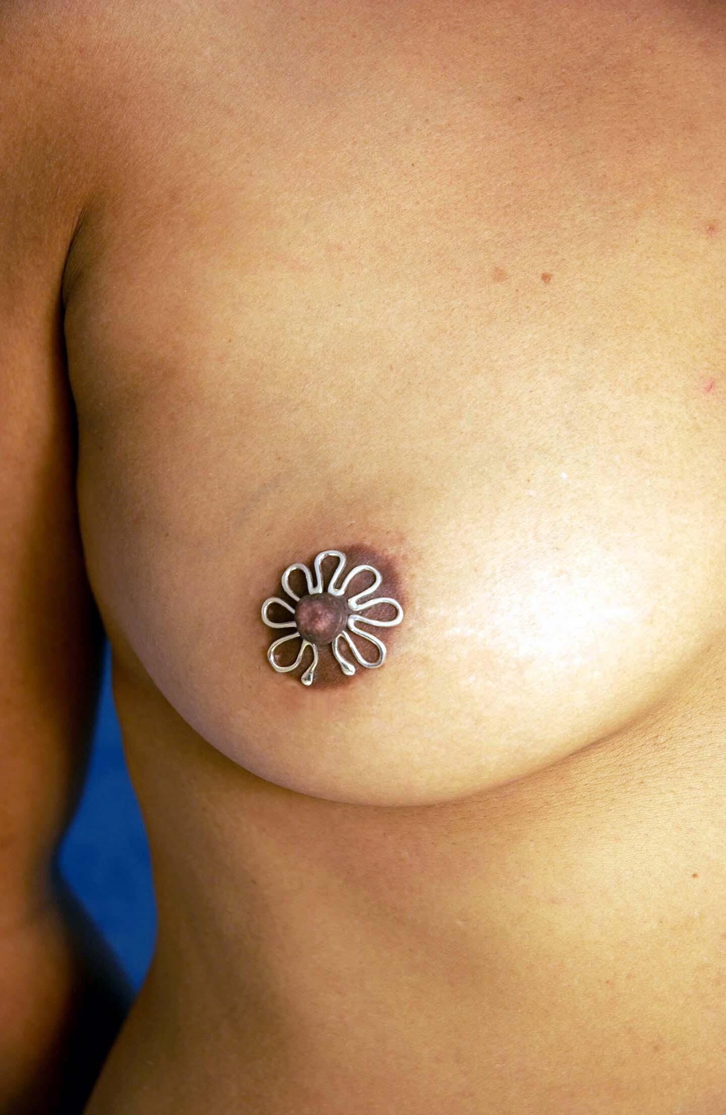 Studio photo shoot nipple jewellery