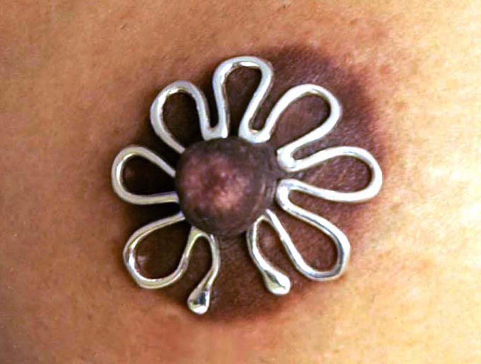 Studio photo shoot nipple jewellery