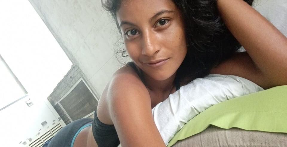 Skinny Latina Rossana B. in Black Undies Net Slut exposed