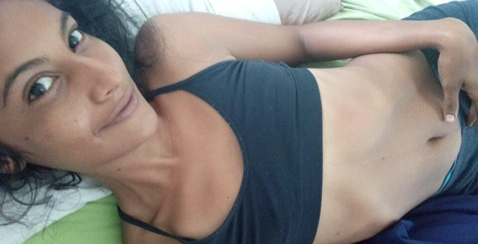 Skinny Latina Rossana B. in Black Undies Net Slut exposed