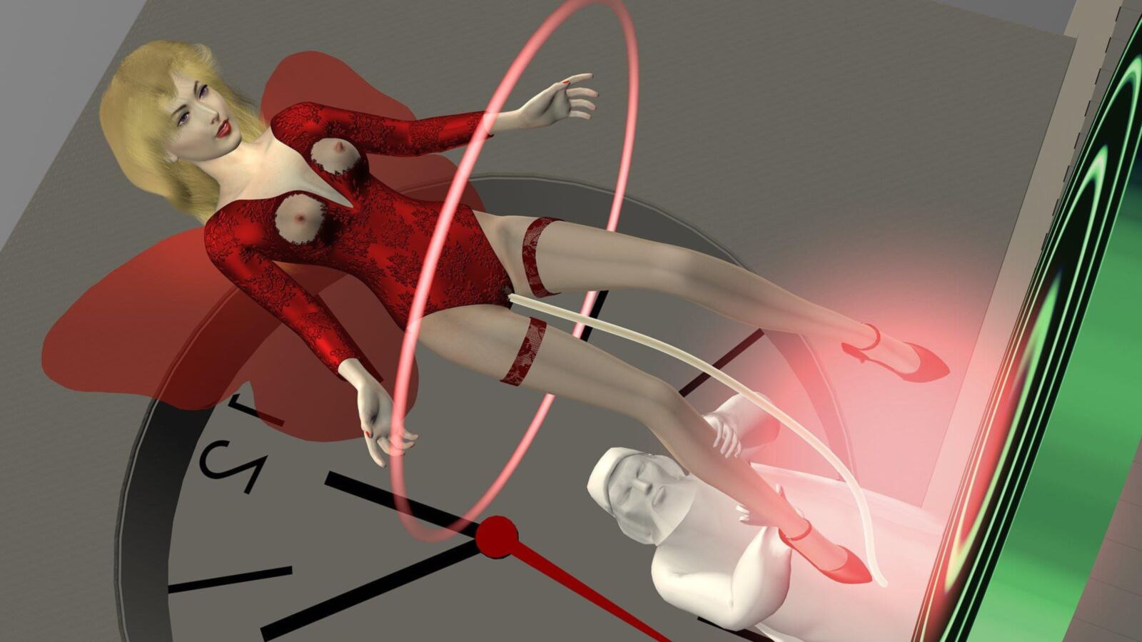 Leotard Pantyhose and HeelsのClock Tower（）Angel