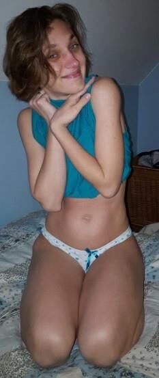 Skinny Polish Net Slut Maja K. in white undies