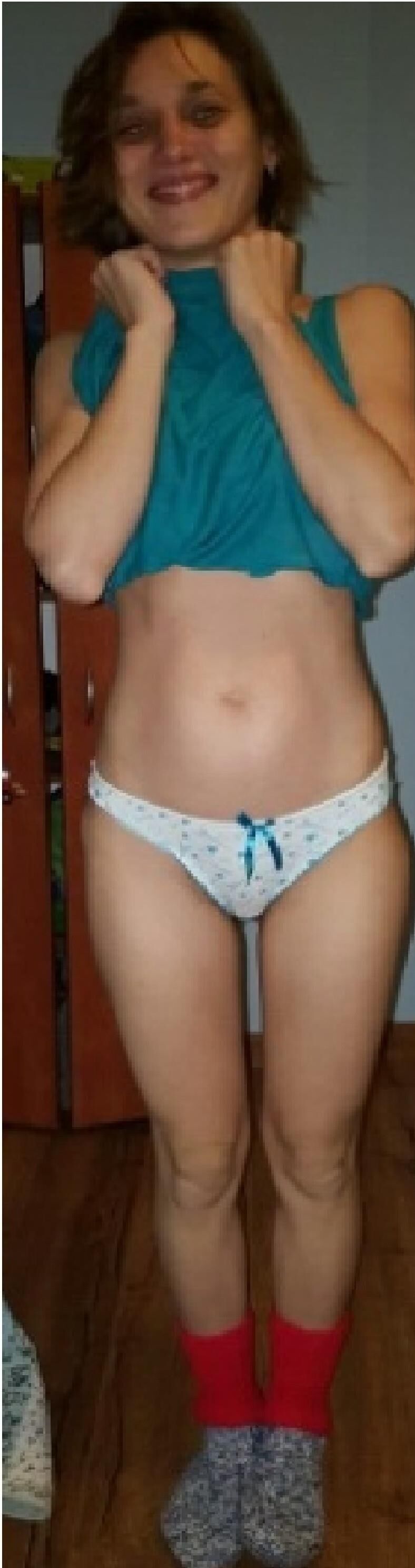 Skinny Polish Net Slut Maja K. in white undies