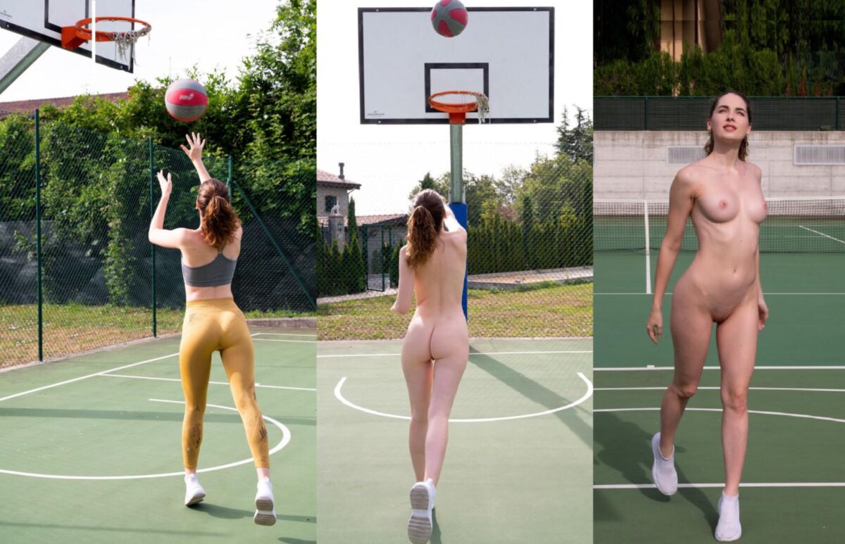 Shooting basketball players