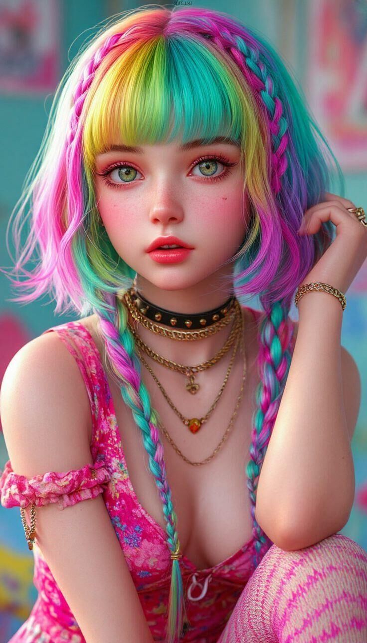 lindas garotas de estilo de cabelo ai